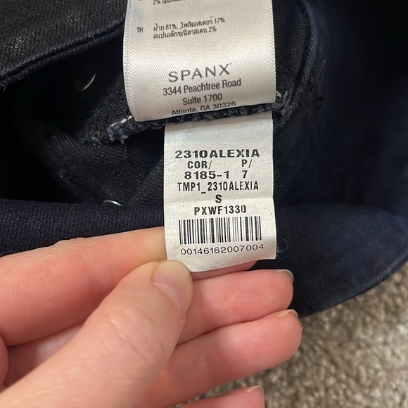 SPANX Alexia Black Wax Denim Leggings - Picture 7 of 10